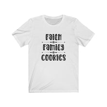 Load image into Gallery viewer, Faith Family Cookies Bella+Canvas 3001 Unisex Jersey Short Sleeve Tee