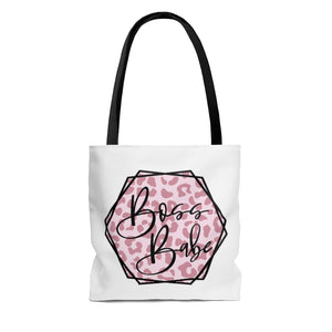 Boss Babe Pink Leopard Tote Bag