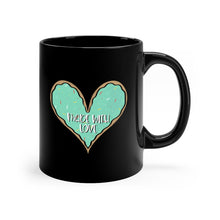 Load image into Gallery viewer, (b) Made With Love Green Heart Black Mug