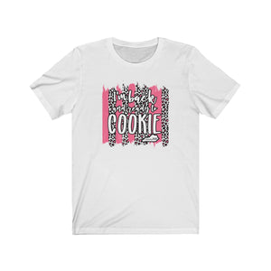 (a) I'm Back and Ready to Cookie-Pink Leopard Bella+Canvas 3001 Unisex Jersey Short Sleeve Tee