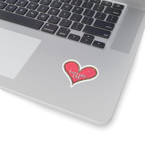 (b) Made With Love Pink Heart Kiss-Cut Sticker