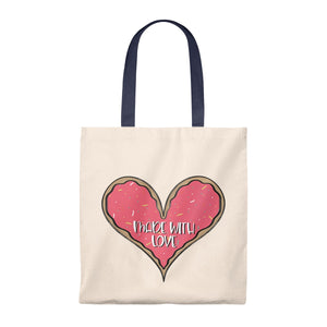 (b) Made With Love Pink Heart Tote Bag - Vintage