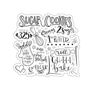 (b) Sugar Cookie Recipe Kiss-Cut Sticker