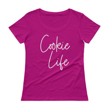 Load image into Gallery viewer, Cookie Life White Ladies&#39; Scoopneck T-Shirt Anvil 391A