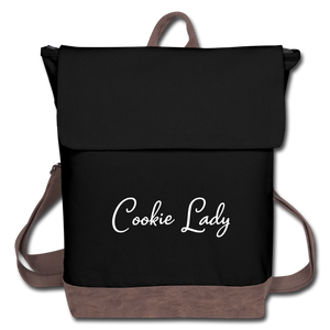 Cookie Lady Canvas Backpack - black/brown