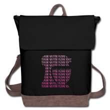 Load image into Gallery viewer, Pink Ombre Mixer Canvas Backpack - black/brown
