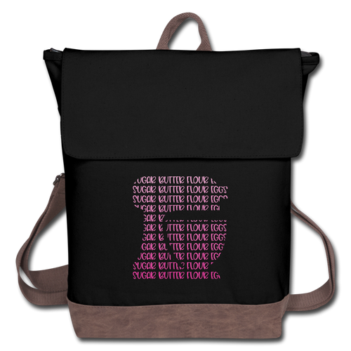 Pink Ombre Mixer Canvas Backpack - black/brown