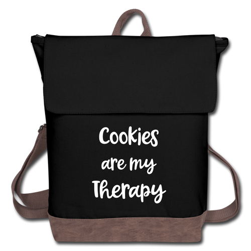 Cookies are my Therapy Canvas Backpack - black/brown