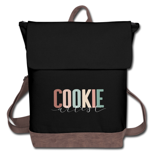 (b) Cookie Artist Canvas Backpack - black/brown