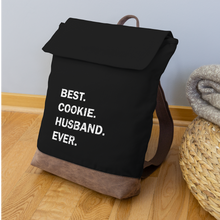 Load image into Gallery viewer, Best Cookie Husband Ever Canvas Backpack - black/brown