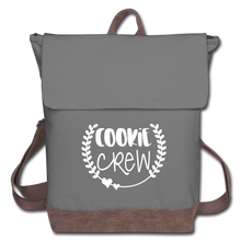 Load image into Gallery viewer, (a) Cookie Crew Canvas Backpack - gray/brown
