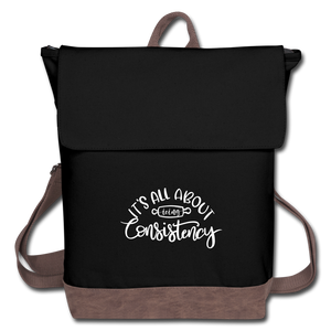 (b) It's All About Icing Consistency Canvas Backpack - black/brown
