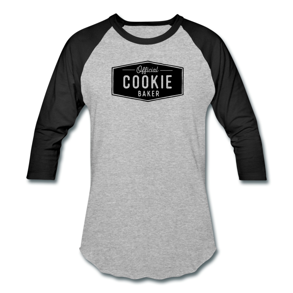 Official Cookie Baker Baseball T-Shirt - heather gray/black