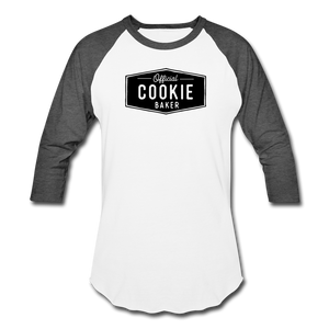 Official Cookie Baker Baseball T-Shirt - white/charcoal