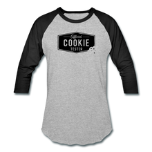 Load image into Gallery viewer, Official Cookie Tester Baseball T-Shirt - heather gray/black