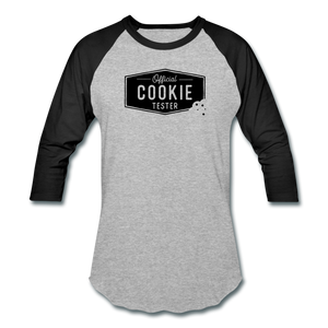 Official Cookie Tester Baseball T-Shirt - heather gray/black