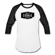 Load image into Gallery viewer, Official Cookie Tester Baseball T-Shirt - white/black