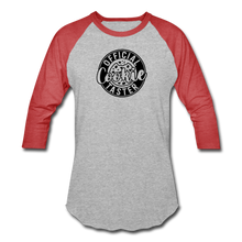 Load image into Gallery viewer, Official Cookie Taster (Round) Baseball T-Shirt - heather gray/red