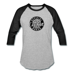 Official Cookie Baker (Round) Baseball T-Shirt - heather gray/black
