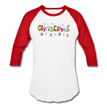 Load image into Gallery viewer, Christmas Baseball T-Shirt - white/red