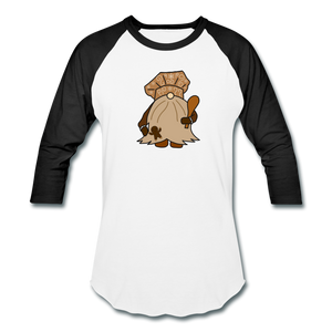 Gingerbread Gnome Baseball T-Shirt - white/black