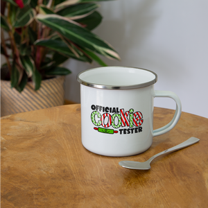 Official Cookie Tester Christmas Camper Mug - white