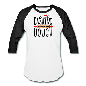 Dashing Through the Dough Baseball T-Shirt - white/black