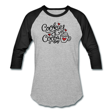 Load image into Gallery viewer, Cookies and Cocoa Baseball T-Shirt - heather gray/black