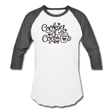 Load image into Gallery viewer, Cookies and Cocoa Baseball T-Shirt - white/charcoal