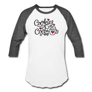 Cookies and Cocoa Baseball T-Shirt - white/charcoal