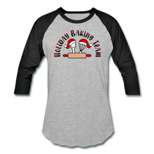 Load image into Gallery viewer, Holiday Baking Team Baseball T-Shirt - heather gray/black