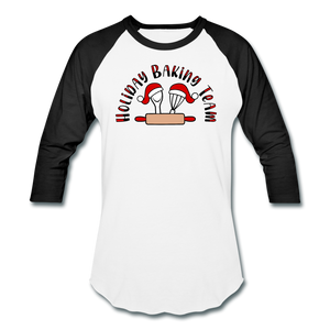 Holiday Baking Team Baseball T-Shirt - white/black
