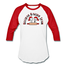 Load image into Gallery viewer, Holiday Baking Team Baseball T-Shirt - white/red