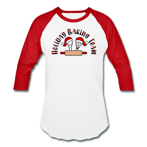 Holiday Baking Team Baseball T-Shirt - white/red